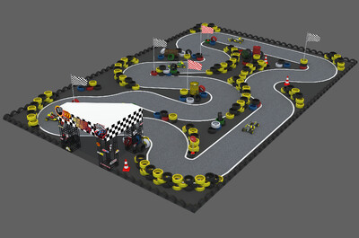 卡丁车赛道  卡丁车  赛道  游乐场  活动  会场  游戏  轮胎  路障