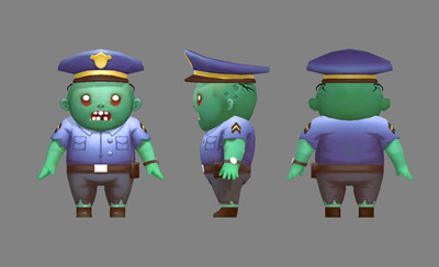 卡通僵尸(有动作) 丧尸 植物大战僵尸 城管 交通警察 绿毛怪 亡灵 不