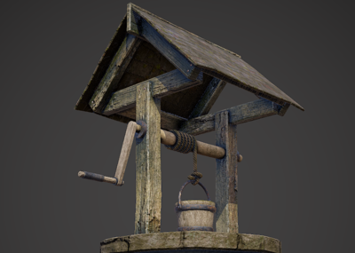 pbr 写实 古代 水井 古井 _stone2015作品_场景场景部件_cg模型网