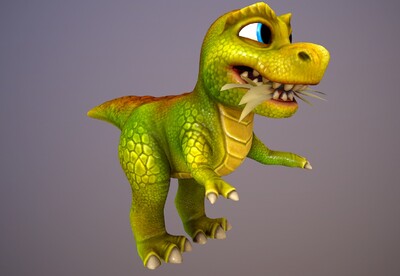 卡通 小恐龙 次世代  恐龙幼崽 手绘 小霸王龙