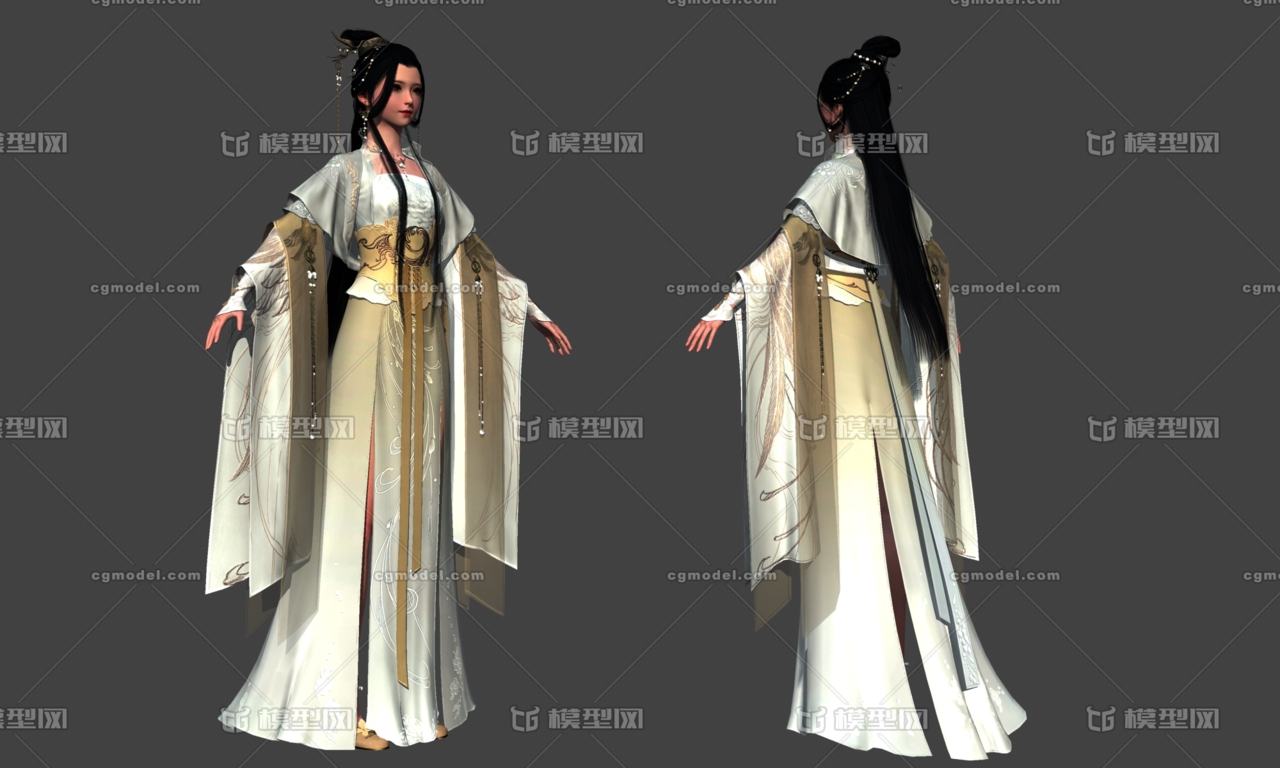 次时代武侠风美女古代侍女仕女公主 Affde作品 人物女人人物女人 Cg模型网