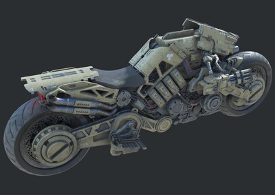 次世代 科幻摩托 pbr材质 赛博朋克摩托 scifi写实 未来摩托车 机车