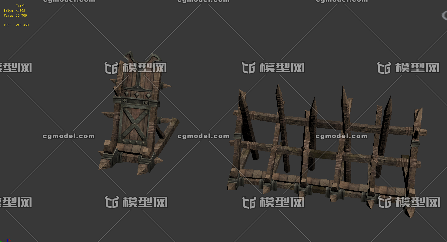 次时代写实拒马 破损拒马模型-场景部件模型库-3ds Max(.max)模型下载-cg模型网