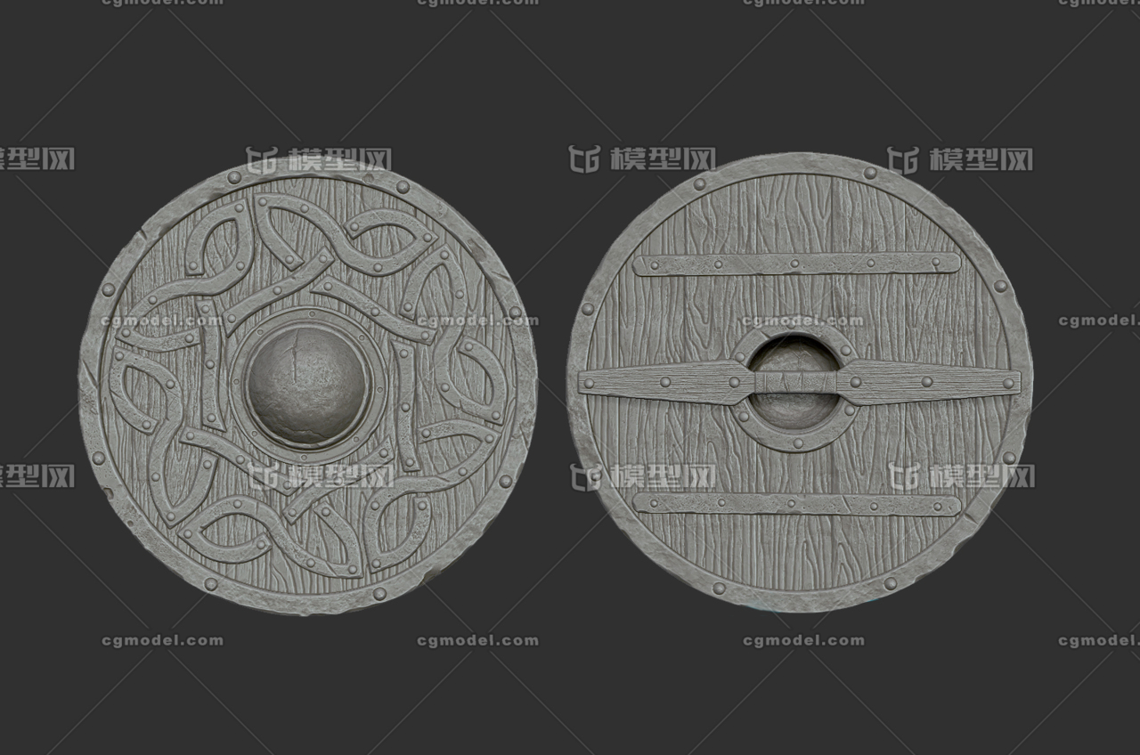 3d 打印 stl 盾牌 维京 道具 影视 cnc 古代 欧洲 武器 高模