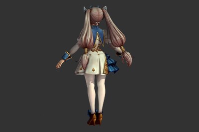 卡通 美少女 手绘 二次元 动漫 女孩 _小雪梅梅作品_人物女人_cg模型