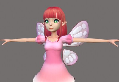 卡通花仙子02 蝴蝶精灵 次世代 花精_cgmt1991作品_人物孩子-女_cg