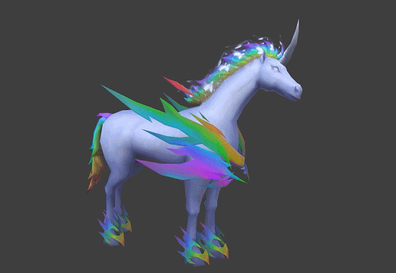 手绘七彩独角兽有动画独角马天马