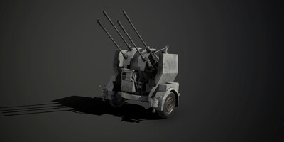 次时代二战德军38型四联装20毫米防空炮模型