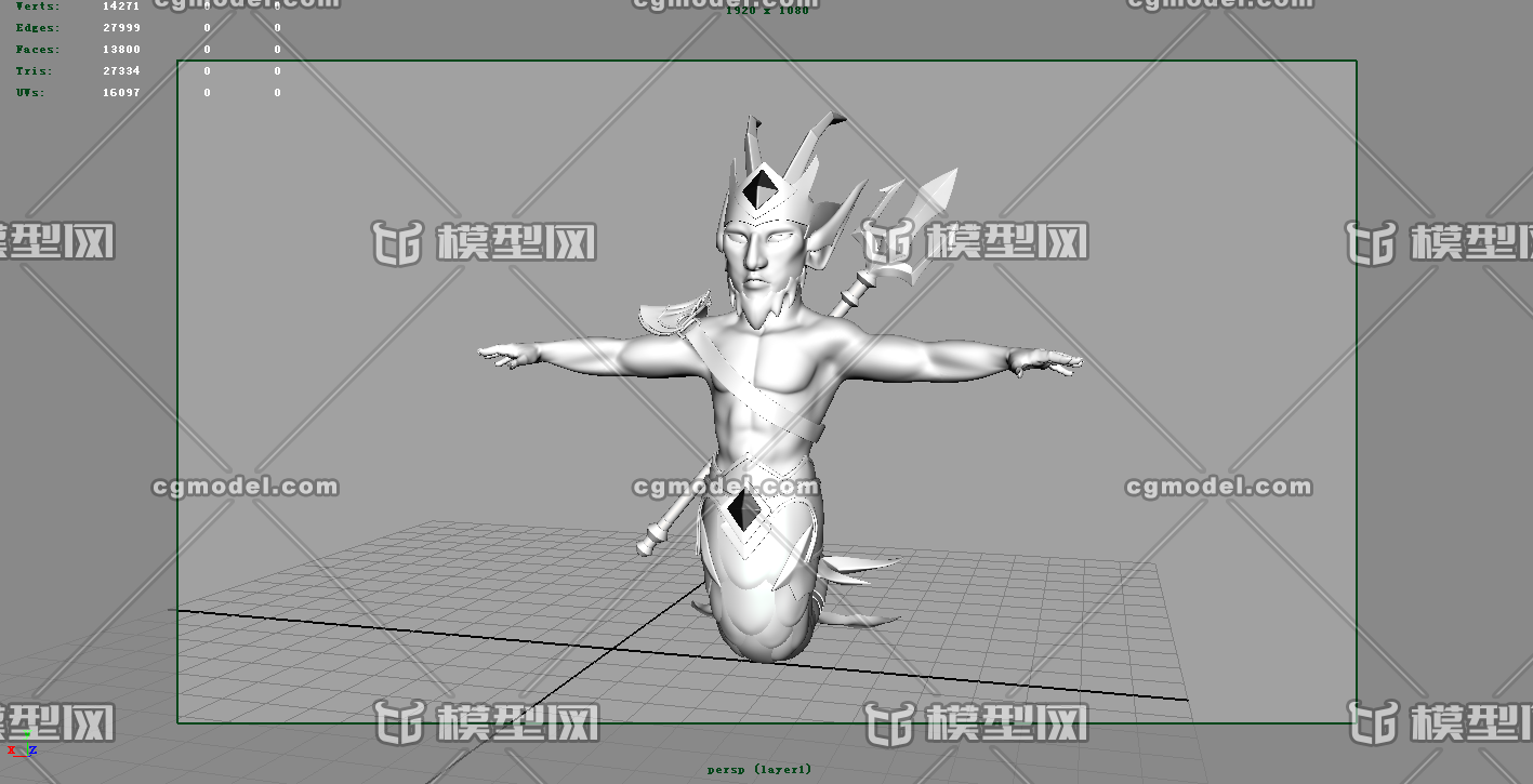 写实人鱼素模  人鱼  男人鱼 人鱼怪  鱼人  三叉戟  鱼叉