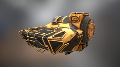 次时代科幻宇宙飞船模型