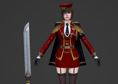 次世代 pbr 美女 女军官 女军人 女兵 军阀 大校 大将 士兵 上尉 上校