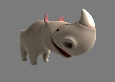 带绑定卡通犀牛 犀牛 卡通角色 可爱的小犀牛 可做动画片用