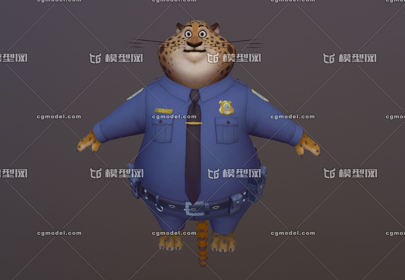 卡通 獵豹警官 clawhauser 瘋狂動物城 花豹 警察