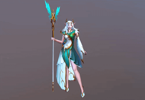 精灵女王02【有动画】简模 女精灵 queen 女战士