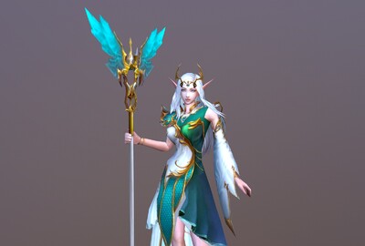 精灵女王02【有动画】简模 女精灵 queen 女战士