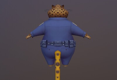 卡通 猎豹警官 clawhauser 疯狂动物城 花豹 警模型