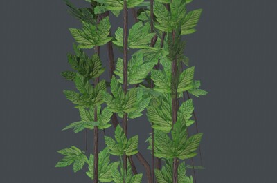 8种pbr次时代爬藤,藤蔓植物游戏简模3d模型