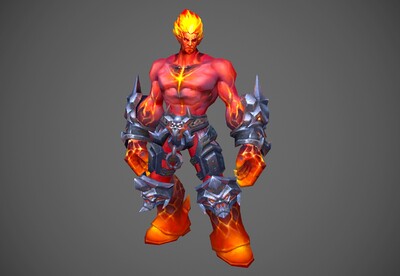 手绘 烈焰男爵  【有动画】 火男  赤炎男爵