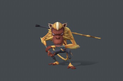 带绑定和动画的pbr次时代猴子精,怪物3d模型