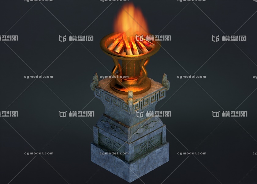 火盆,火台,石灯,石头火台,烧火盆子,火炉,火盘,古代照明,游戏道具