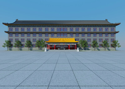 中式办公楼 仿古办公楼