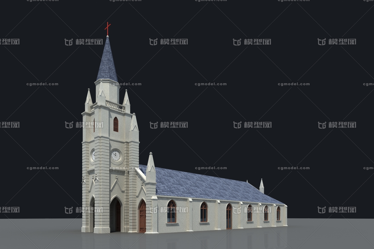 教堂 欧式教堂模型-里程碑模型库-3ds Max(.max)模型下载-cg模型网