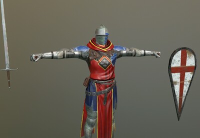 pbr 次世代  十字军   西方 古代 骑士  十字军团士兵  盔甲兵