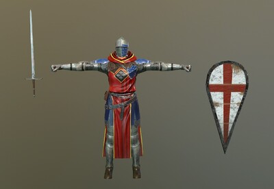 pbr 次世代  十字军   西方 古代 骑士  十字军团士兵  盔甲兵