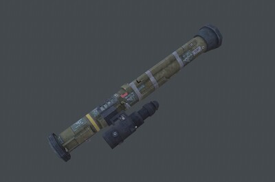 pbr次时代材质at4反坦克火箭筒发射器模型-火炮器械模型库-3ds max(.