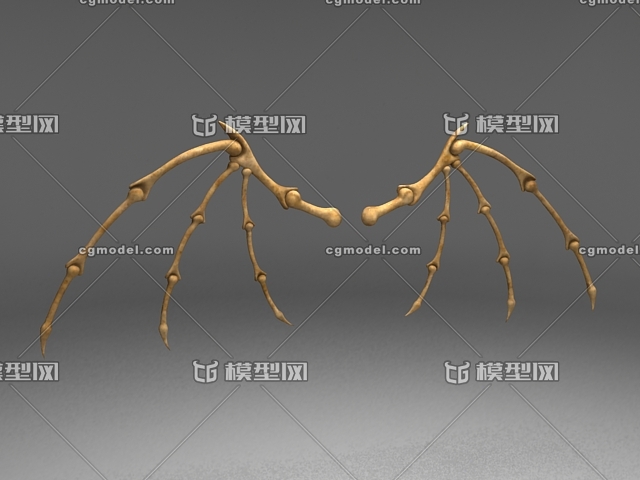 天使翅膀骨骼 恶魔翅膀骨骼 带绑定 max2014   fbx