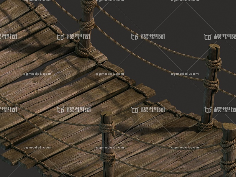 吊桥 木桥模型-场景部件模型库-3ds Max(.max)模型下载-cg模型网