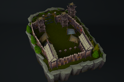 卡通q版山寨 寨子 营地 军营 帐篷 了_zedsf作品_场景古代场景_cg模型