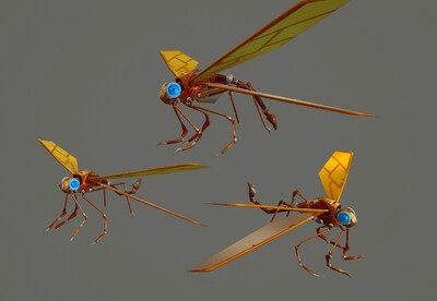 卡通 手绘 机械蜻蜓【20组动画】仿生机械昆虫