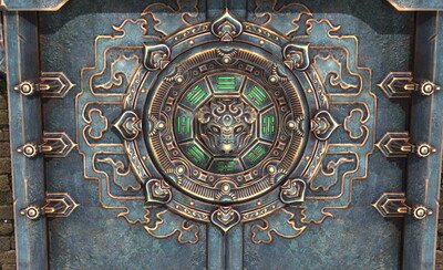 兽头机关门 写实大门 铁门 金属门 探险 解密