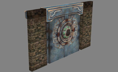 兽头机关门 写实大门 铁门 金属门 探险 解密