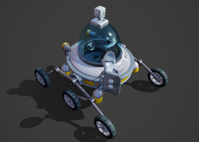 多边形 卡通 q版 可爱 探月车 登月车 月球车 宇宙侦探车 火星登录器