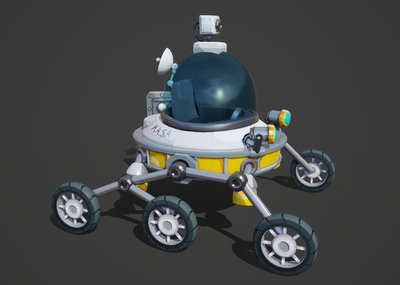 多边形 卡通 q版 可爱 探月车 登月车 月球车 宇宙侦探车 火星登录器