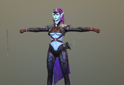 pbr 精灵女游侠 次世代 写实 精灵宝钻 女精灵  elf