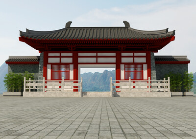 唐代大门建筑部件复原