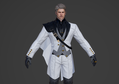 pbr 白西装男 王子 贵族 礼服 燕尾服 新郎 绅士 司仪 婚礼 宴会 帅哥