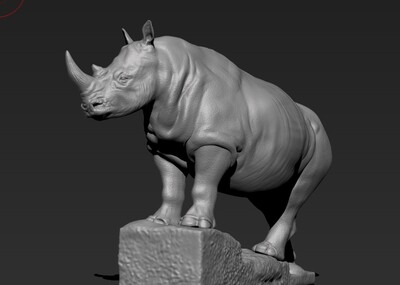 站立的犀牛_jdd0416作品_动物哺乳_cg模型网