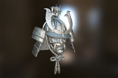 008 日本面盔 武士头盔 日本盔甲 日式铠甲 大铠 甲胄 鬼武士 战国