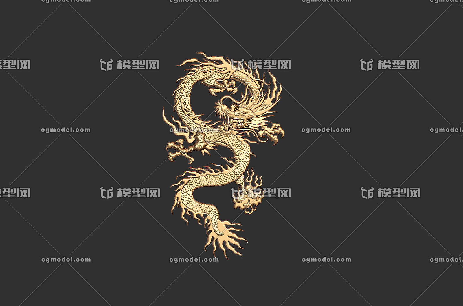 242 中国龙 神兽 瑞兽 龙 摆件 浮_孙鹏cg作品_雕塑/文物动物雕塑_cg