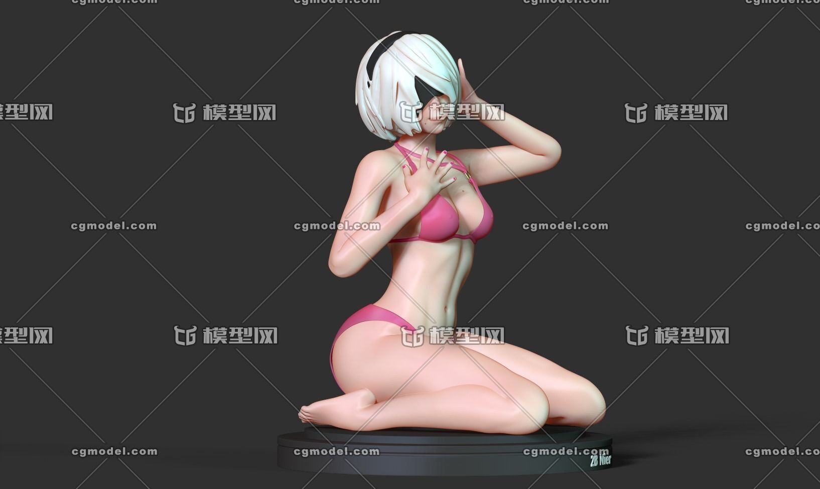 249 2b 尼尔 机械纪元  美女 比基尼 性感 3d扫描 3d打印 stl 手办