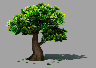 q版3转2页游植物梨花树