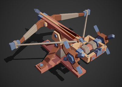 多边形 卡通 q版 可爱 lowpoly 古代 攻城弩 攻城机 战争机器 投弹器