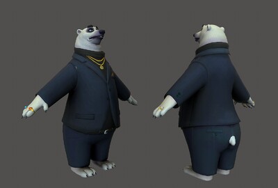 卡通 北极熊老大 保镖  疯狂动物城  动画角色