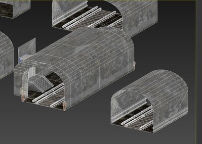 pbr简模 次世代 写实铁路 隧道 火车地道 火车高铁 高铁动车 轨道