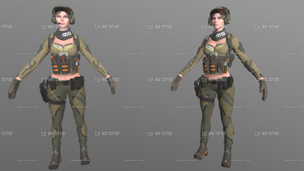 写实 女版特种兵 装备齐全女士兵 写实特工卡丽 女特种工 准备齐全