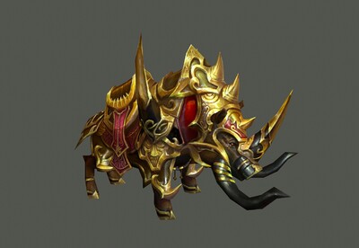 手绘 金甲野猪坐骑【有动画】 次世代 野猪王